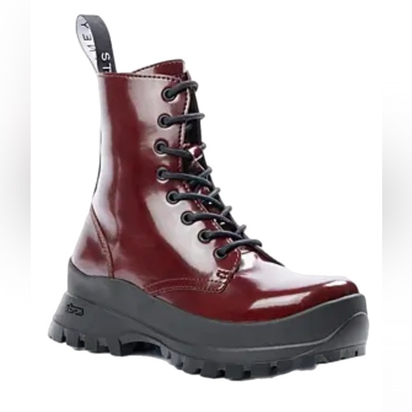 Stella McCartney Trace Brushoff Lace Up Booties - Plum. Size 36 - Picture 2 of 12